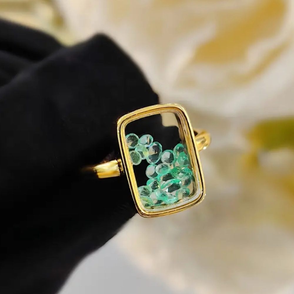GEMS MINT GOLD ADJUSTABLE RING